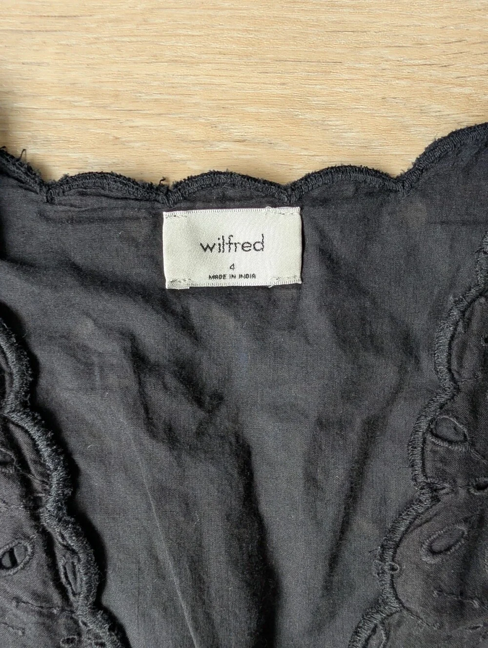 Wilfred Black Eyelet Midi Dress - Picture 2 of 5